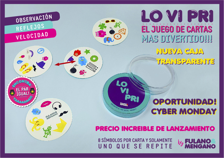 20% OFF - LO VI PRI (JUEGO DE CARTAS EN CAJA PLASTICA  X 12 UNIDADES